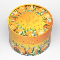 Коробка "Пасхальные яйца на оранжевом", завальцованная, 13 х 8,5 см
