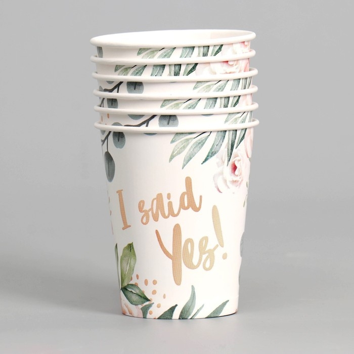 Стакан одноразовый бумажный Стакан одноразовый бумажный "Девичник", набор 6 шт, 250 мл