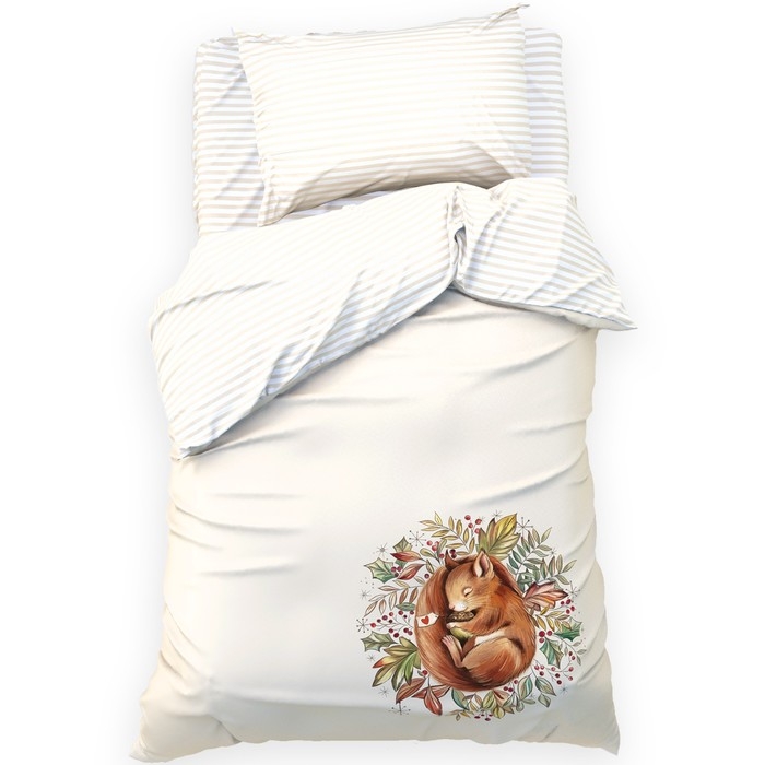 Комплект постельного белья Комплект постельного белья "Этель" 1,5 сп Белочка 143х215 см, 150х214 см, 50х70 см -1 шт, 100 % хлопок