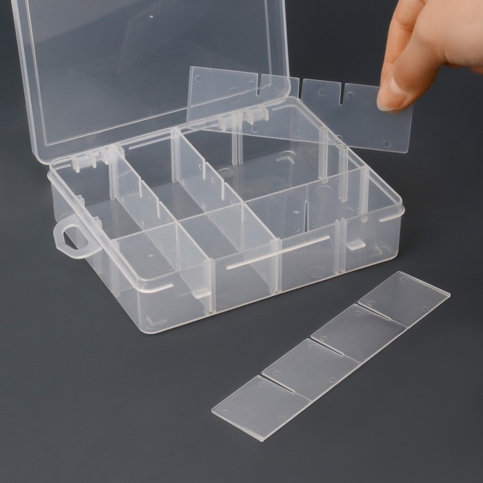 Органайзер для декора, с подвесом, передвижные ячейки, 12 ячеек, 13,8 × 11,3 см, цвет прозрачный Органайзер для декора, с подвесом, передвижные ячейки, 12 ячеек, 13,8 × 11,3 см, цвет прозрачный