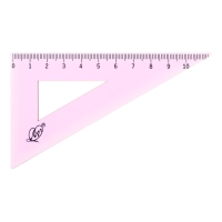 Набор чертёжный 4 предмета (линейка 15 см, угольник 30 &deg;/ 60 &deg;, 10 см; угольник 45 &deg;/ 45 &deg;, 8 см; транспортир 180 &deg;, 9 см), прозрачный розовый