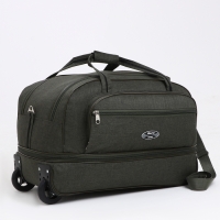 Сумка дорожная на колёсах, отдел на молнии, с увеличением, наружный карман, цвет хаки Сумка дорожная на колёсах, отдел на молнии, с увеличением, наружный карман, цвет хаки