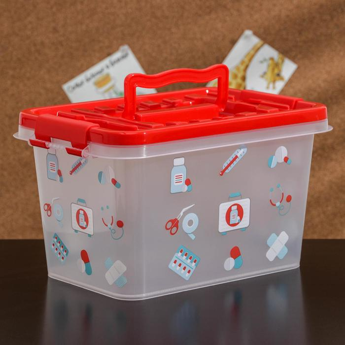 Аптечка &laquo;Доктор+&raquo;, 4 л, прямоугольная, рисунок МИКС