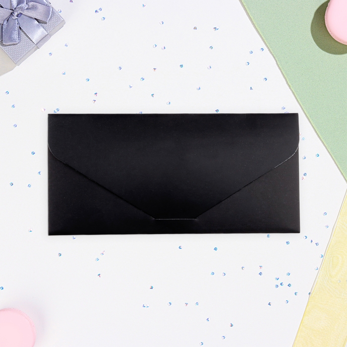 Конверт для денег Конверт для денег "Поздравляю!" золото на черном, тиснение, 16,5 х 8 см