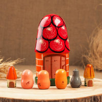 Пальчиковый театр «3 поросёнка», теремок и 6 кукол, 14 см Пальчиковый театр «3 поросёнка», теремок и 6 кукол, 14 см