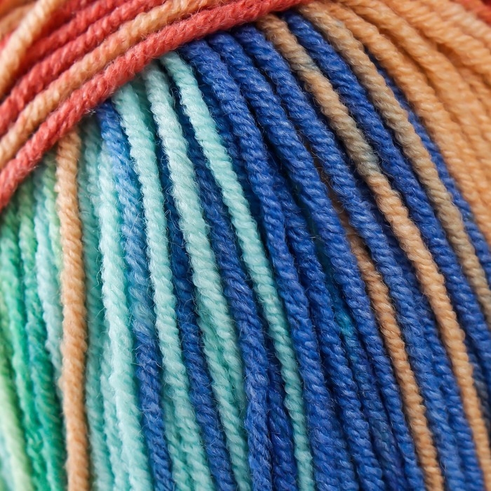 Пряжа "Jeans crazy" 55% хлопок, 45% акрил 160м/50гр (8209 синий-салат)