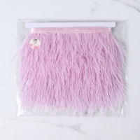 Тесьма с перьями страуса, 8-10 см, 5 &plusmn; 0,5 м, цвет лавандовый