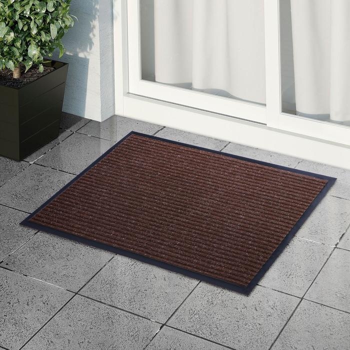 Коврик придверный влаговпитывающий, ребристый, &laquo;Стандарт&raquo;, 60&times;90 см, цвет коричневый