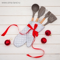 Лопатка с прорезями Доляна &laquo;Брауни&raquo;, 32&times;7 см, цвет серый/бежевый