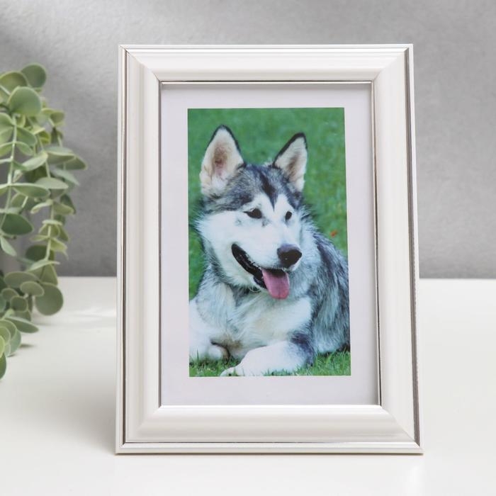 Фоторамка 10х15 281S белая с серебром (пластиковый экран) Фоторамка 10х15 281S белая с серебром (пластиковый экран)