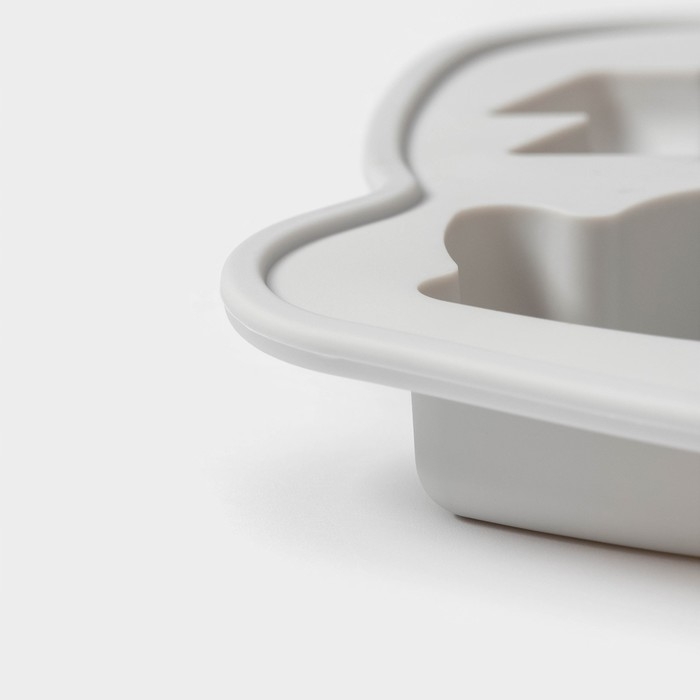 Форма для выпечки новогодняя Доляна &laquo;Новогодняя варежка&raquo;, силикон, 6 ячеек, 24&times;20,5&times;2,5 см, цвет серый