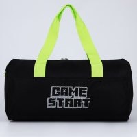 Сумка спортивная Game start, 40х24х21, отделение на молнии, длинный ремень, черный цвет Сумка спортивная Game start, 40х24х21, отделение на молнии, длинный ремень, черный цвет