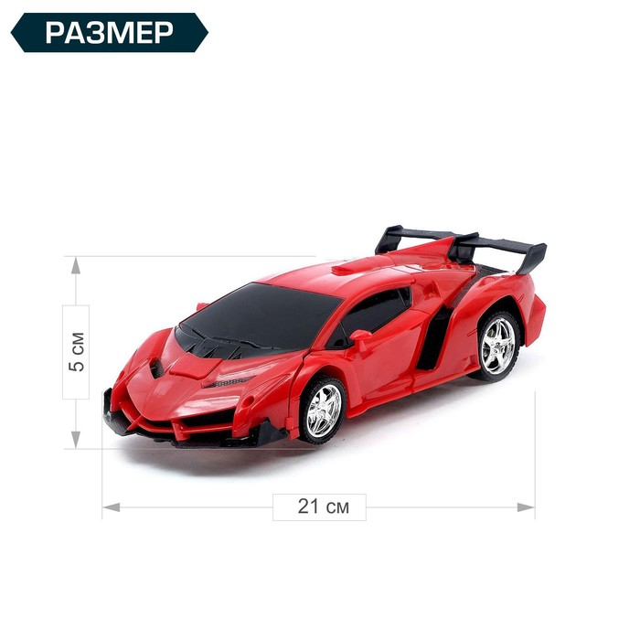 Робот радиоуправляемый «Ламбо», трансформируется с пульта, масштаб 1:18, цвет красный Робот радиоуправляемый «Ламбо», трансформируется с пульта, масштаб 1:18, цвет красный