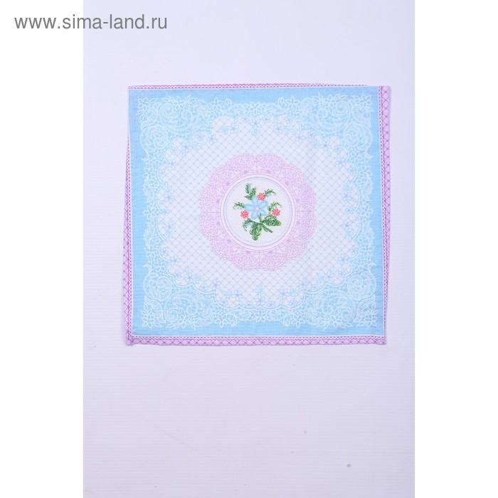 Платок носовой женский 28х28см, 12шт, рис 5485-2 (роз-гол) микс, ситец 100г/м, хл100%