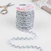 Тесьма отделочная &laquo;Вьюнчик&raquo; с серебряной нитью, 5 мм, 27 &plusmn; 1 м, цвет белый