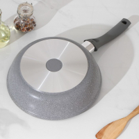 Сковорода, d=24 см, пластиковая ручка, антипригарное покрытие, цвет светлый мрамор Сковорода, d=24 см, пластиковая ручка, антипригарное покрытие, цвет светлый мрамор