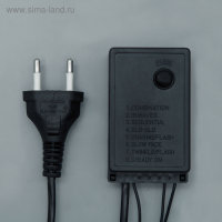 Гирлянда &laquo;Нить&raquo; 20 м с насадками &laquo;Шарики 1.5 см&raquo;, IP44, тёмная нить, 200 LED, свечение красное, 8 режимов, 220 В