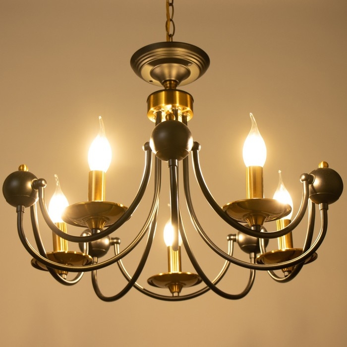 Люстра "Фломи" 5хЕ14 40Вт черно-золотой 60х73х60 см BayerLux