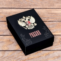 Коробка складная, крышка-дно, "Россия", софт тач, 21 х 15 х 7 см