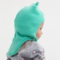 Шапка-шлем с ушками кошка, цвет мята, размер 46-50 Шапка-шлем с ушками кошка, цвет мята, размер 46-50