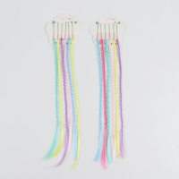 Набор косичек, на невидимке, 32 см, 6 косичек, люминесцентные, разноцветные Набор косичек, на невидимке, 32 см, 6 косичек, люминесцентные, разноцветные