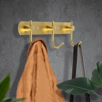 Вешалка CAPPIO CVT004, металлическая, трёхрожковая, цвет золото Вешалка CAPPIO CVT004, металлическая, трёхрожковая, цвет золото