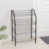 Полка для обуви разборная, 4 яруса, 46×28×70 см, цвет чёрный Полка для обуви разборная, 4 яруса, 46×28×70 см, цвет чёрный