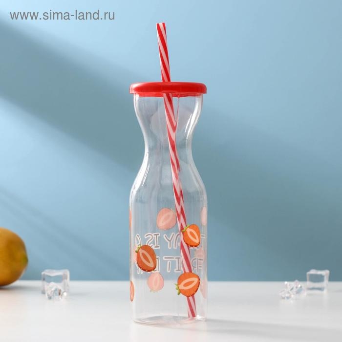 Бутылка &laquo;Цитрусовый бум&raquo;, 450 мл, с трубочкой, цвет МИКС