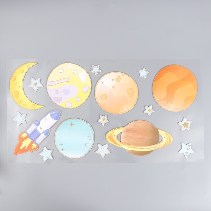 Наклейка интерьерная Наклейка интерьерная "Космические приключения" МИКС 31х60 см
