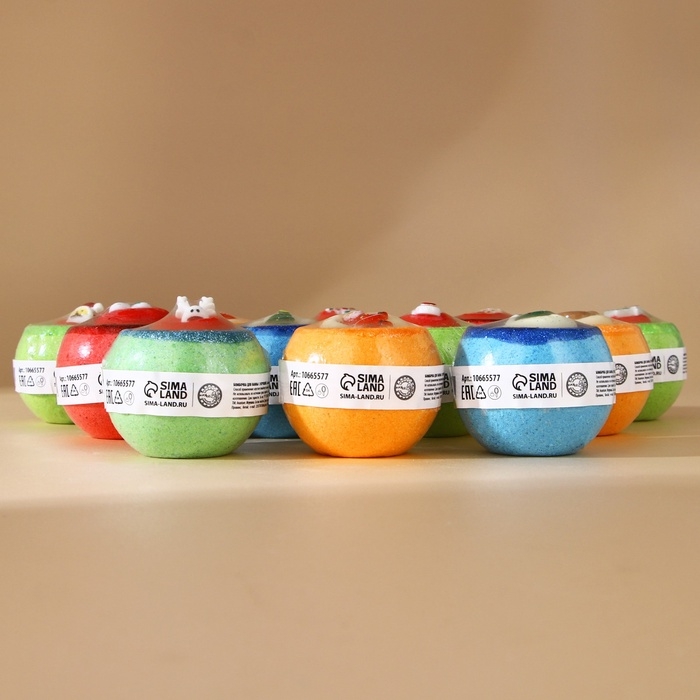 Новый Год. Бомбочка для ванны с игрушкой, 140 г, микс