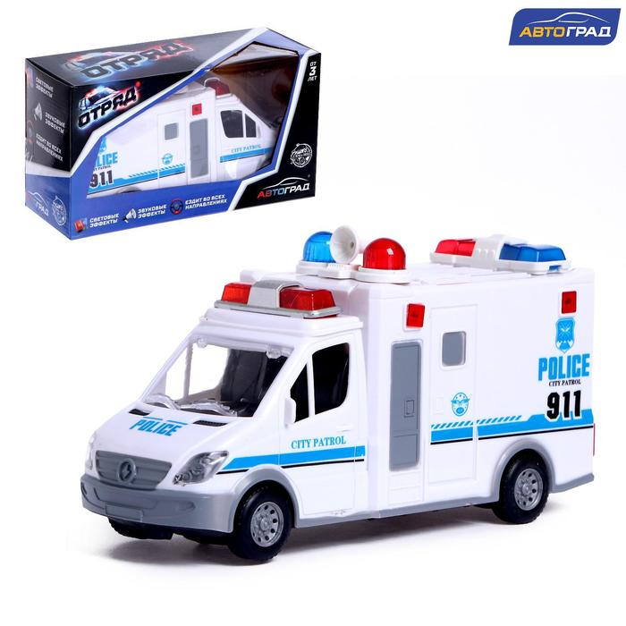 Машина «Полиция», открываются двери, световые и звуковые эффекты, работает от батареек Машина «Полиция», открываются двери, световые и звуковые эффекты, работает от батареек