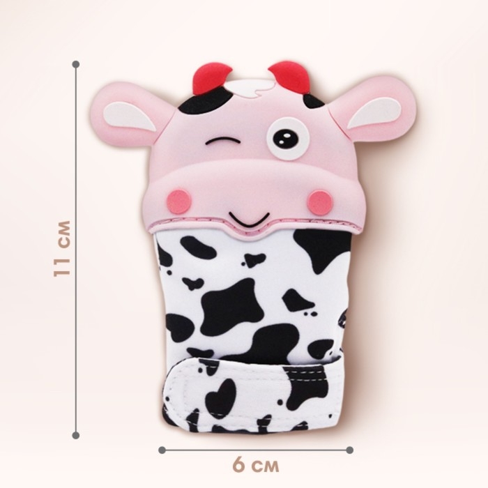 Прорезыватель рукавичка «Коровка», на липучке, цвет МИКС, Крошка Я Прорезыватель рукавичка «Коровка», на липучке, цвет МИКС, Крошка Я