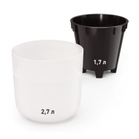 Кашпо для цветов со вставкой «Линель», 2,7 л, d=16 см, h=16 см, пластик, цвет белый Кашпо для цветов со вставкой «Линель», 2,7 л, d=16 см, h=16 см, пластик, цвет белый