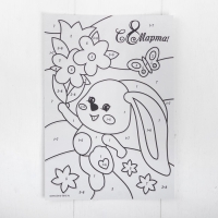 Фреска песком &laquo;Зайка&raquo; + блёстки и фольга