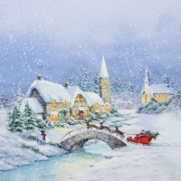 Скатерть Этель &laquo;Рождественский вечер&raquo;, d=220 см, 100% хл, саржа 190 г/м2