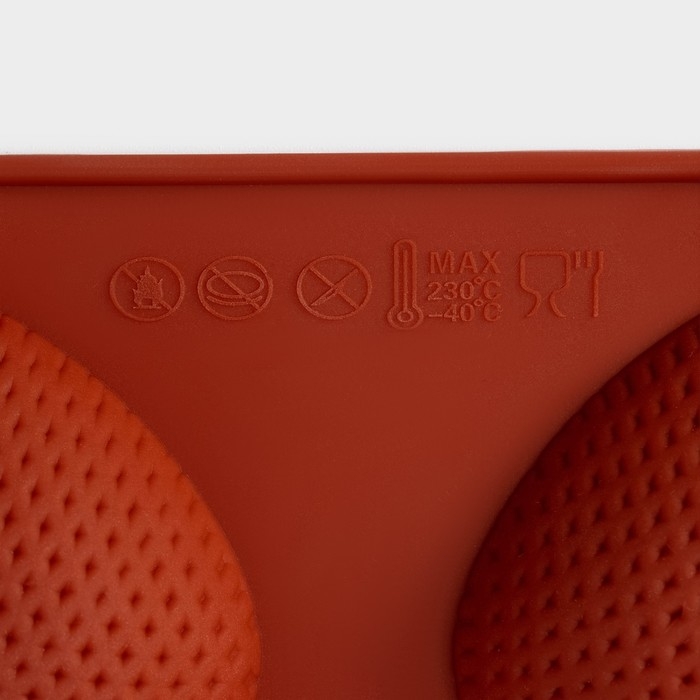 Форма для выпечки Доляна &laquo;Сердце&raquo;, силикон, 29&times;17&times;1,5 см, 8 ячеек (6&times;5&times;1,5 см), цвет коричневый