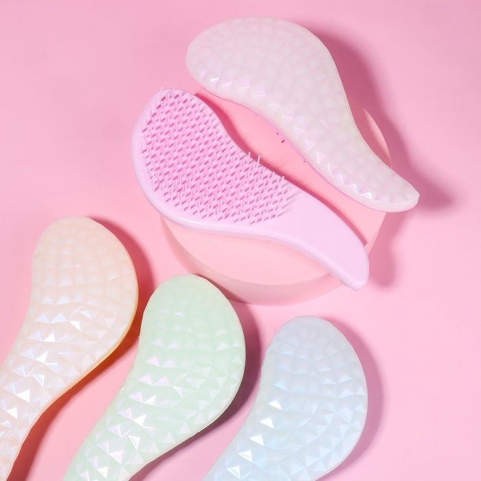 Расчёска массажная, 7,5 &times; 18,5 см, PVC коробка, цвет МИКС