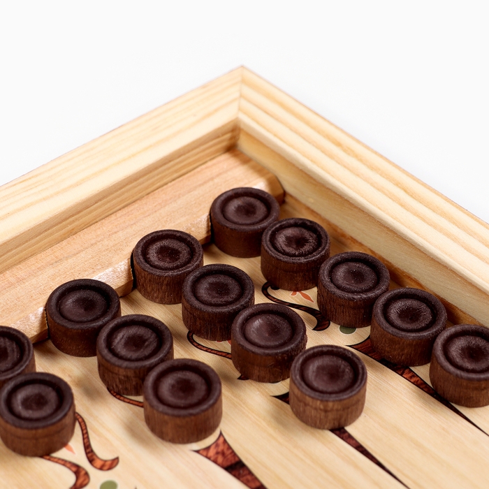 Нарды деревянные большие, настольная игра Нарды деревянные большие, настольная игра "Маркетри-21", 40 х 40 см, с шашками