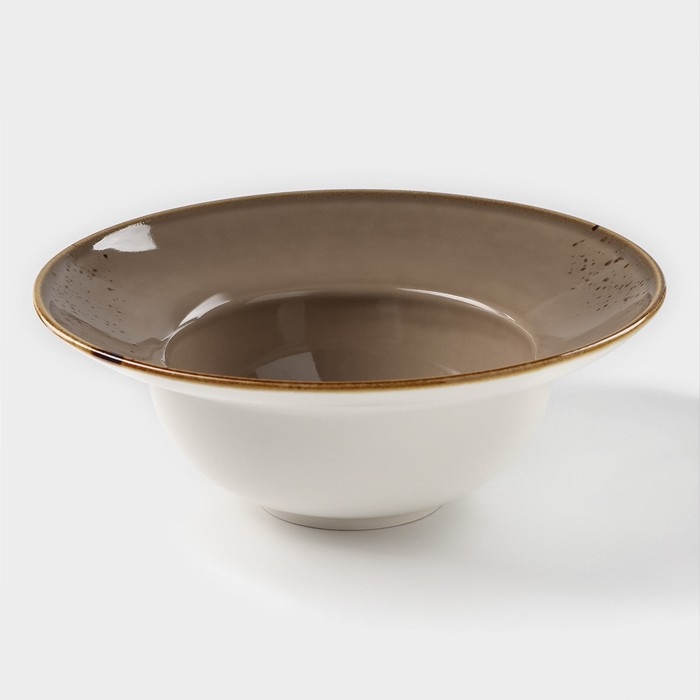 Тарелка фарфоровая для пасты Magistro &laquo;Церера&raquo;, 400 мл, d=19,5 см, цвет коричневый