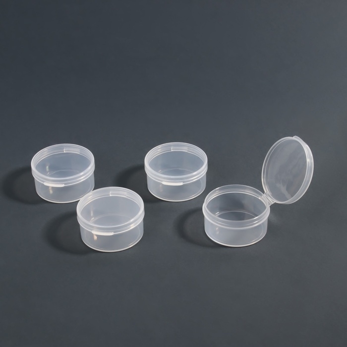 Набор органайзеров для декора, 4 шт, d = 4 × 1,9 см, цвет прозрачный Набор органайзеров для декора, 4 шт, d = 4 × 1,9 см, цвет прозрачный