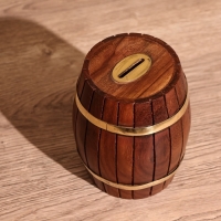 Копилка "Бочка" 10х10х12 см, манговое дерево Копилка "Бочка" 10х10х12 см, манговое дерево
