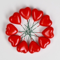 Штекер "Сердечко" красное, 3,5х3,5х2см / набор 10шт Штекер "Сердечко" красное, 3,5х3,5х2см / набор 10шт