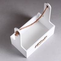 Ящик - кашпо деревянный 25х15х30 "Любимой Маме" Белый Ящик - кашпо деревянный 25х15х30 "Любимой Маме" Белый