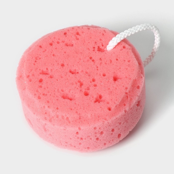 Губка для тела Доляна Cookie, 11,5&times;5 см, цвет розовый