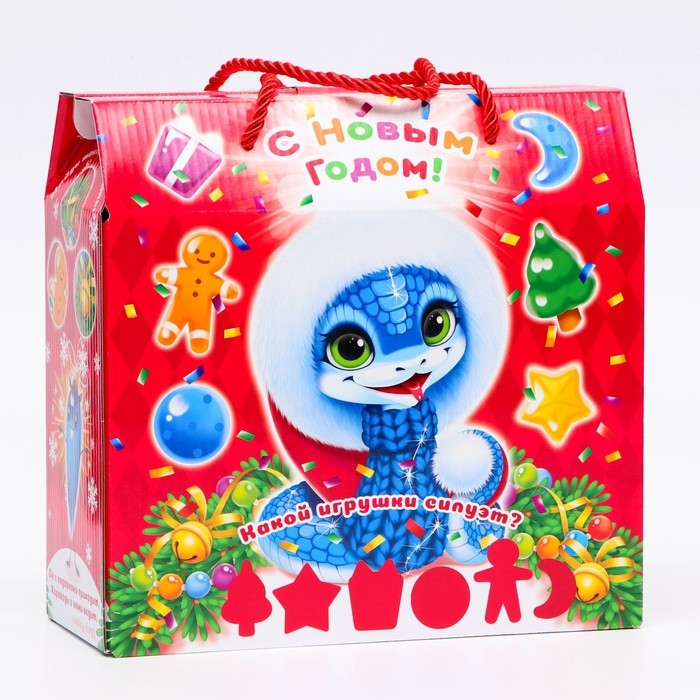 Новый год. Подарочная коробка новогодняя Василёк 23 х 10 х 22 см.