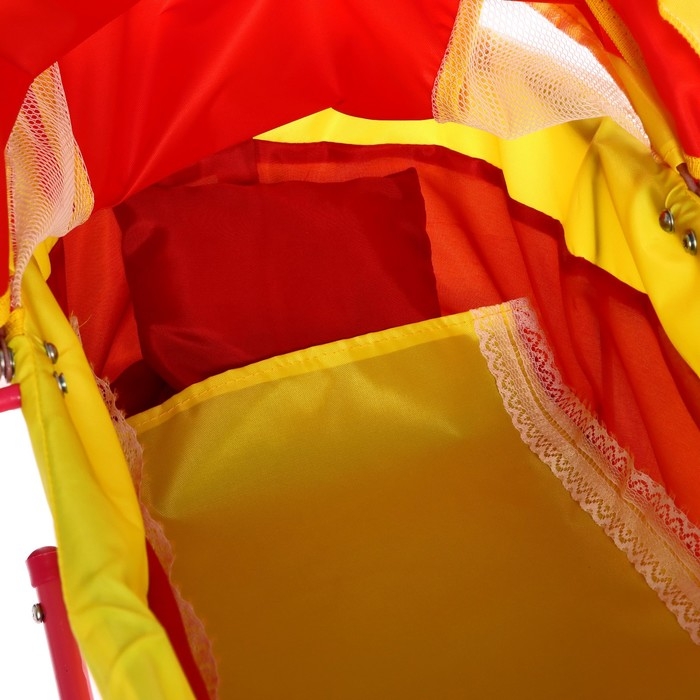 Коляска кукольная №2, цвет красно-жёлтый Коляска кукольная №2, цвет красно-жёлтый