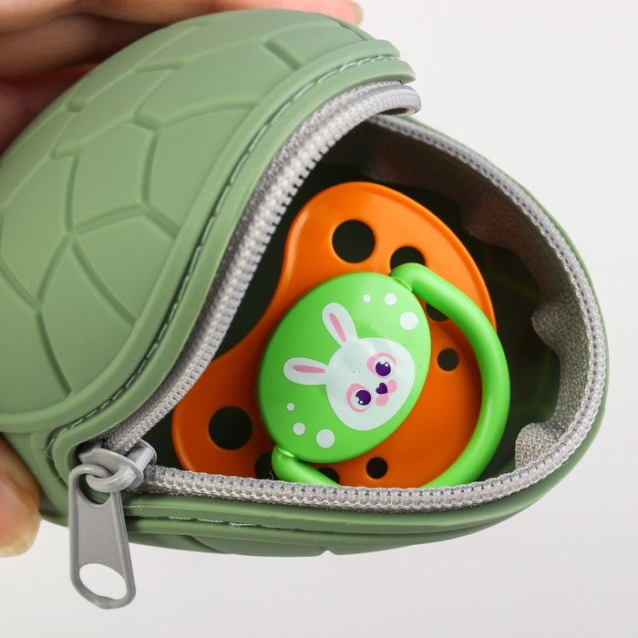 Контейнер для хранения и стерилизации сосок и пустышек, силиконовый, цвет зеленый Контейнер для хранения и стерилизации сосок и пустышек, силиконовый, цвет зеленый