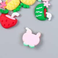 Декор для творчества пластик "Коктейль из фруктов" набор 10 шт 2,1х1,9 см