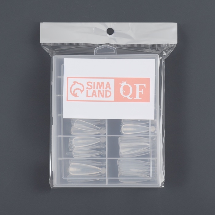 Верхние формы для наращивания в контейнере, 120 шт, миндаль, цвет прозрачный Верхние формы для наращивания в контейнере, 120 шт, миндаль, цвет прозрачный