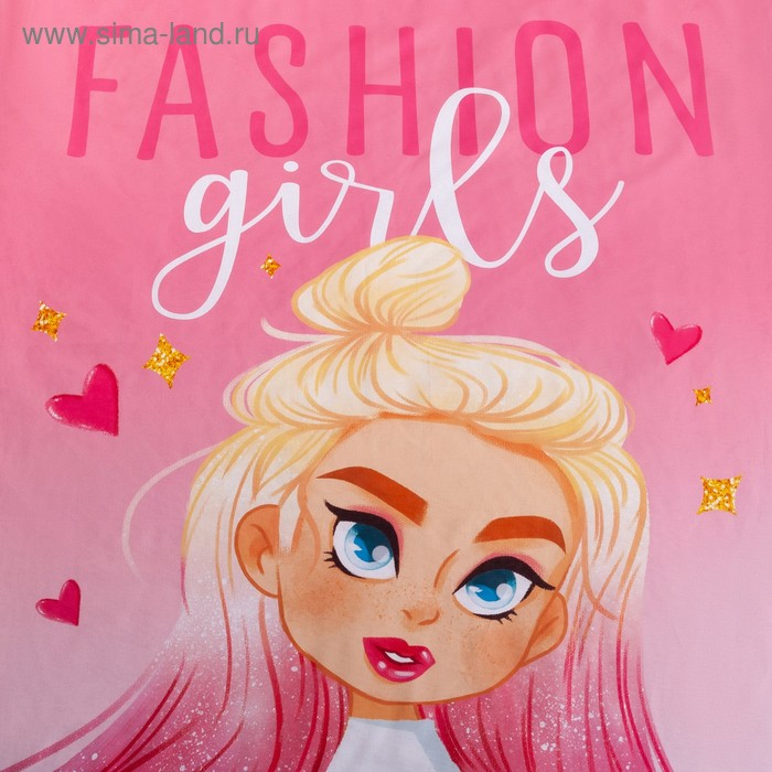 Постельное бельё &laquo;Этель&raquo; 1.5 сп Fashion girl 143х215 см, 150х214 см, 50х70 см -1 шт,100% хлопок, бязь